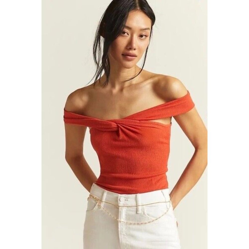 NWT Maeve Off the Shoulder Top Coral XS